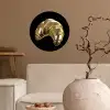 Croissant - Brood - Goud - Zwart Wandcirkel behangsticker klein -sfeer1