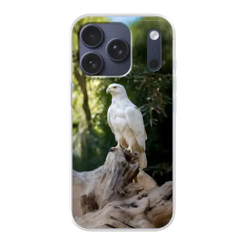 Arend - Hout - Wit - Planten Telefoonhoesje iPhone 17 Pro klein -3d