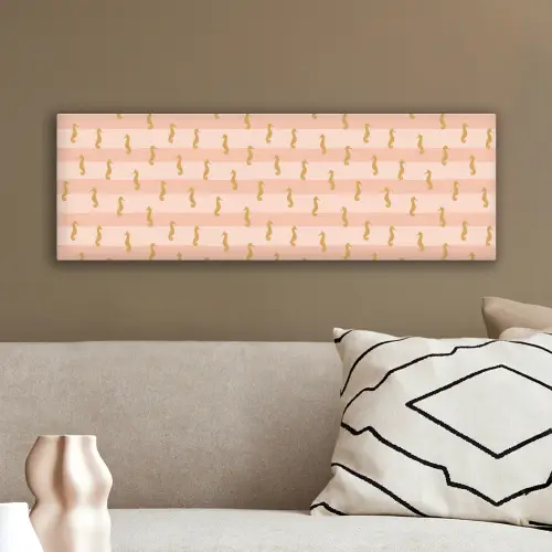 Zee - Dieren - Roze - Zeepaardje canvas 2cm klein 828 -sfeer3