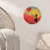 Banksy - Kunst - Graffiti - Meisje - Street art Wandcirkel kunststof plaat 5mm dik klein -sfeer5