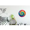 Regenboogkleuren - Tie dye - Wandcirkel aluminium klein -kinderkamer