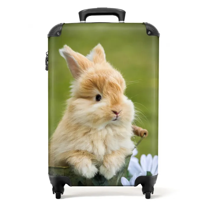 Konijn in bloempot Koffer - NBS - Handbagage middel -productfoto_recht