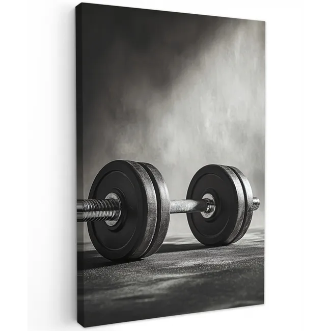 Halter - Gewichten - Zwart Tuinposter op houten frame 2 cm dik klein -3d