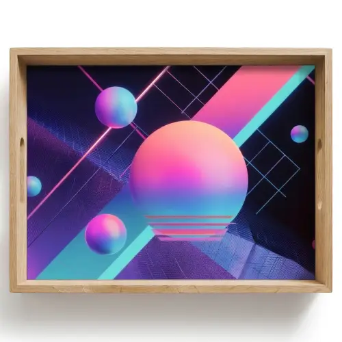 Cirkels - Vlakken - Abstract - Blauw Dienblad Rechthoek middel -z3d_shopping