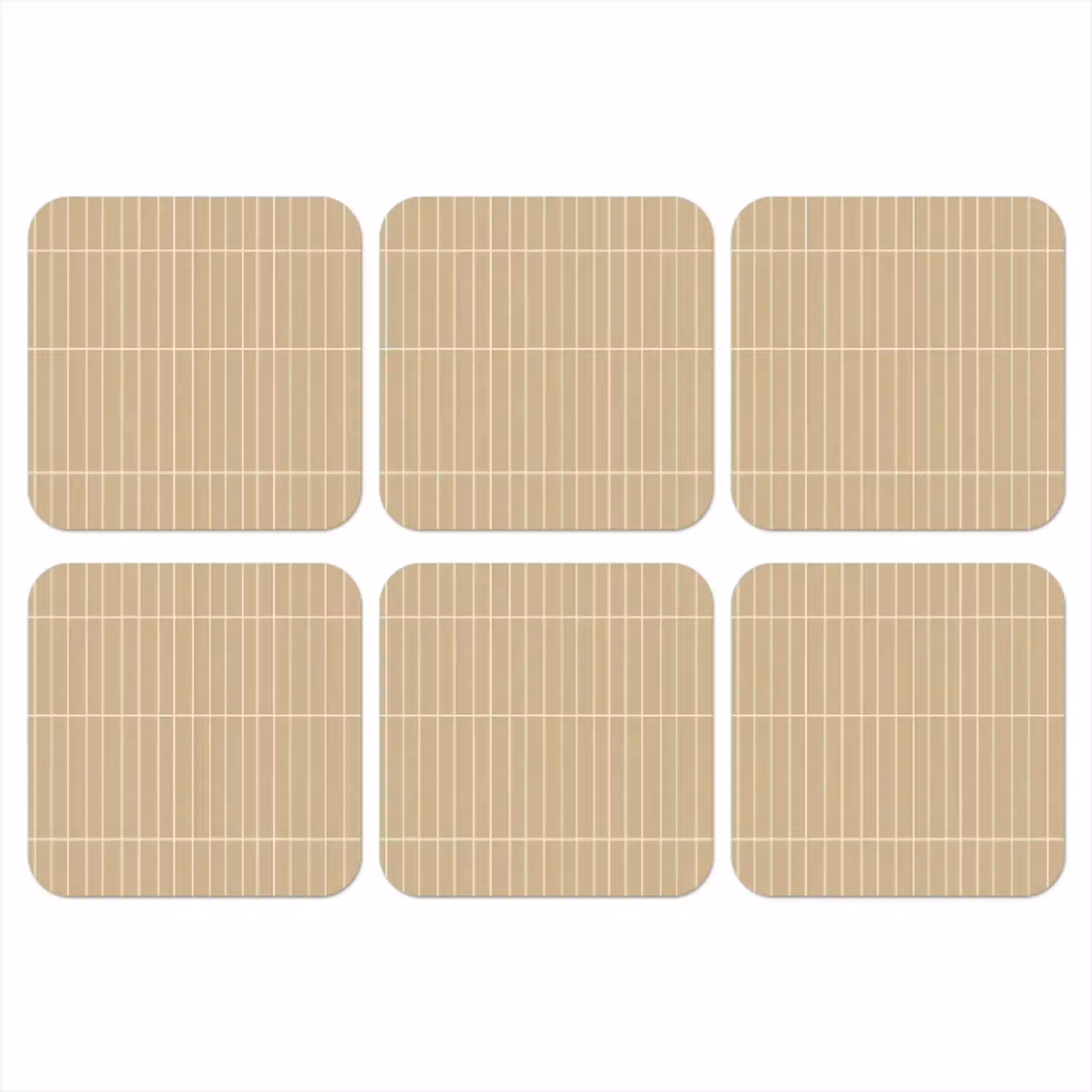 Verticaal - Wandtegel - Zand - Beige onderzetter kurk middel 366 -3d