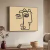 Overlappende profielen - Lichtbruin - Zwart Textielframe zwart klein -sfeer3