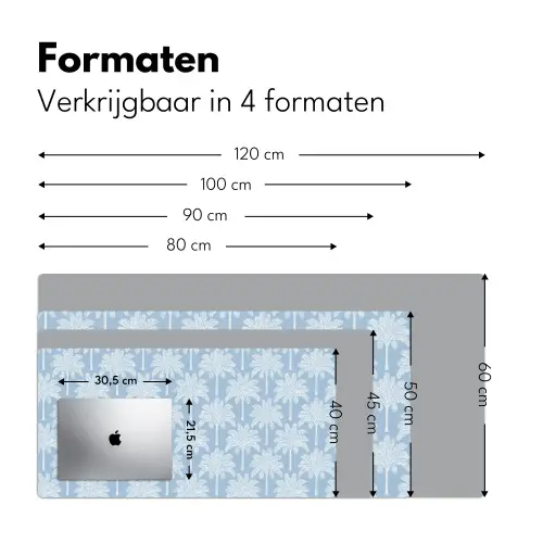Palmboom - Modern - Blauw Muismat XXL klein 681 -sfeer5