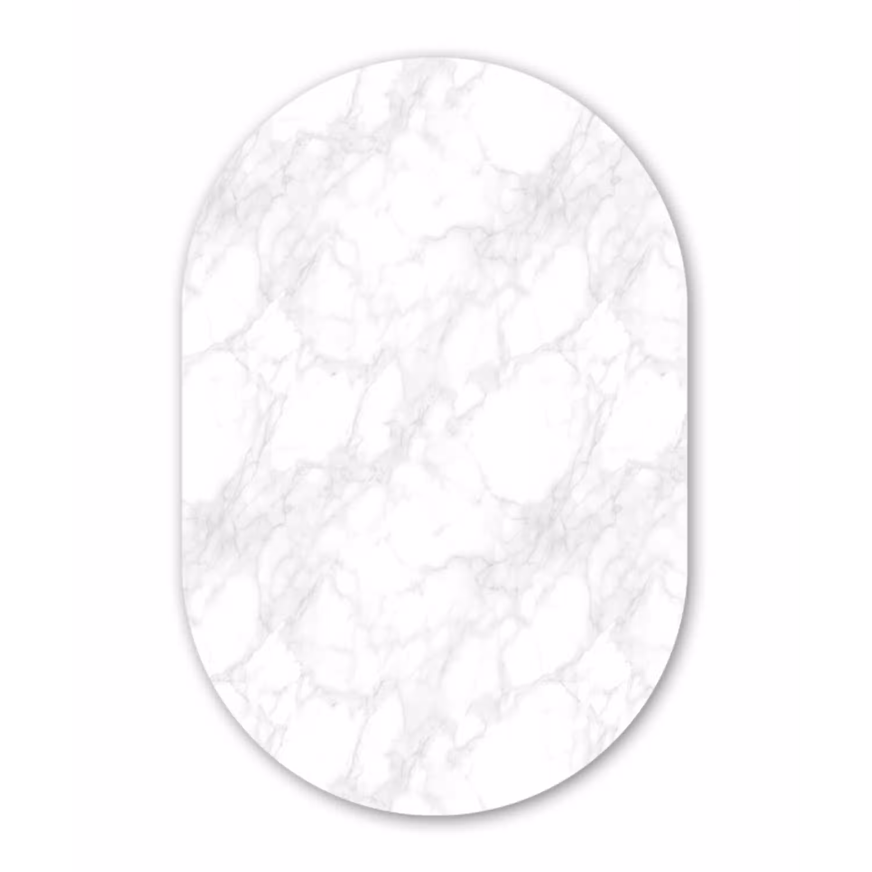 Minimalistisch - Wit - Grijze aders Wandcirkel Ovaal Aluminium middel 839 -3d