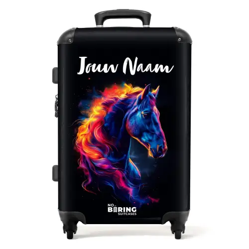 Zijaanzicht van een paard met vurige manen NBS - Medium koffer - Volwassenen Unisex middel -productfoto_recht