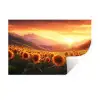 Zonnebloemen - Zonsondergang - Landschap Muursticker klein -3d