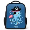 Piraten octopus met een hoed Rugzak - Zwart middel -3d