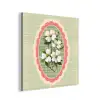 Bloemen - Illustratie - Geruit - Groen aluminium wit klein -3d