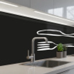 Bestek - Liggend - Zwart - Wit keuken achterwand 2 middel -3d_schuin