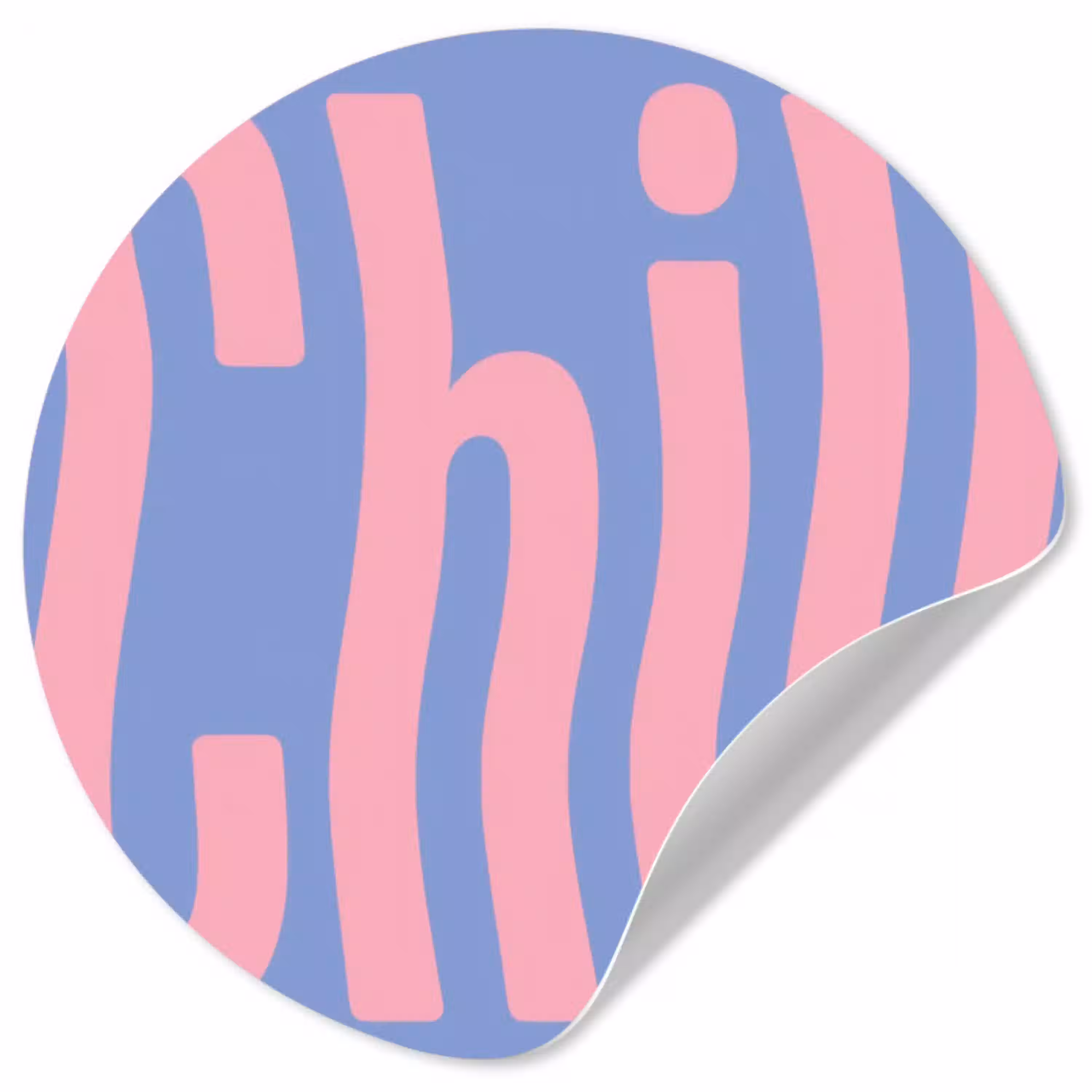 Chill - Roze - Blauw - Golvend Wandcirkel behangsticker klein -3d