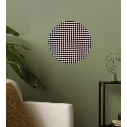 Plaid - Patroon - Ruit - Donkerblauw Wandcirkel behangsticker klein 186 -sfeer2