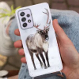 Rendier - Gewei - Toendra - Sneeuw - Wild Hoesje Samsung Galaxy A52 5G met koord klein -sfeer3