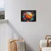 Basketbal in Kleurrijke Spatten tuinposter los doek klein -sfeer8
