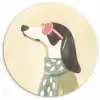 Hond - Zonnebril - Sjaal Wandcirkel kunststof plaat 5mm dik klein -3d