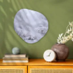 Rivier - Sneeuw - Bos - Winter - Schilderachtig Wandcirkel Organisch Forex 3mm klein -sfeer2