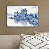 Schots - Kasteel - Blauw - Aquarel canvas 2cm klein -sfeer3