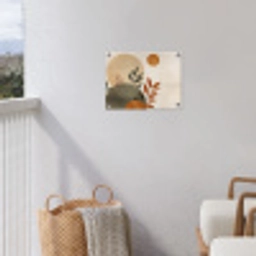 Vormen - Rond - Bladeren - Beige tuinposter los doek klein -sfeer8