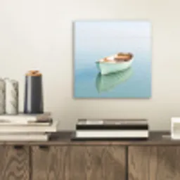 Minimalistisch - Boot - Zee aluminium wit klein -sfeer1