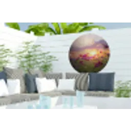 Bloemen - Roze - Zonsondergang - Natuur - Weide - Horizon Wandcirkel tuinposter met ringen klein -buiten2