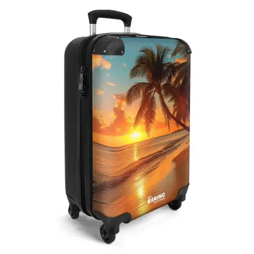 Palmbomen op een strand NBS - Handbagage koffer - Kinderen Unisex middel -productfoto_3d
