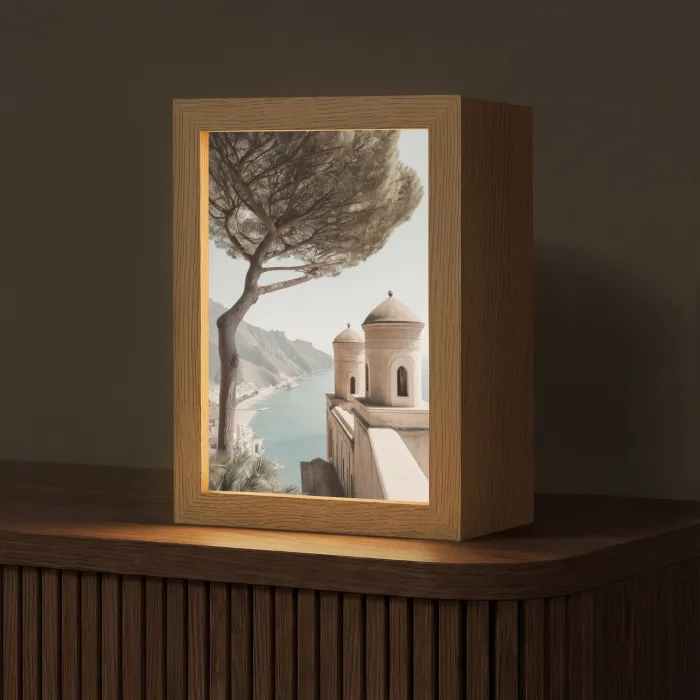 Kust - Klif - Boom - Gebouw Light Box met kabel (Tafellamp) klein -z3d_website