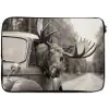 Eland - Auto - Gewei - Zwart - Wit laptophoes neopreen klein -zkaufland3dotto