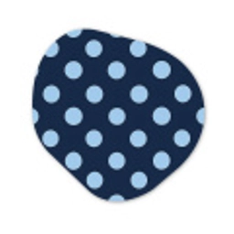 Klassiek - Dots - Blauw Wandcirkel Organisch Forex 3mm klein 629 -3d