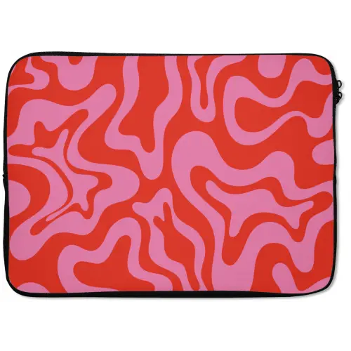 Abstract - Patroon - Rood - Roze - Minimalistisch laptophoes neopreen klein -zkaufland3dotto