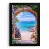 Doorkijk - Poort - Zee - Strand - Rotsen fotolijst zwart zonder passe partout klein -3d