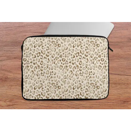 Luipaard - Klassiek - Beige laptophoes neopreen klein 279 -tafel