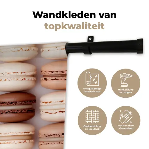 Macarons - Beige - Bruin Wandkleed katoen klein -sfeer2