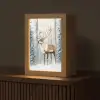 Rendier - Sneeuw - Woud - Wit Light Box met kabel (Tafellamp) klein -z3d_website