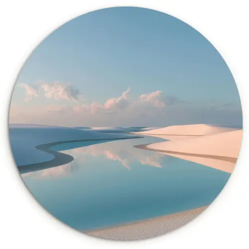 Duinen - Waterplas - Oneindige rust Wandcirkel kunststof plaat 5mm dik klein -3d