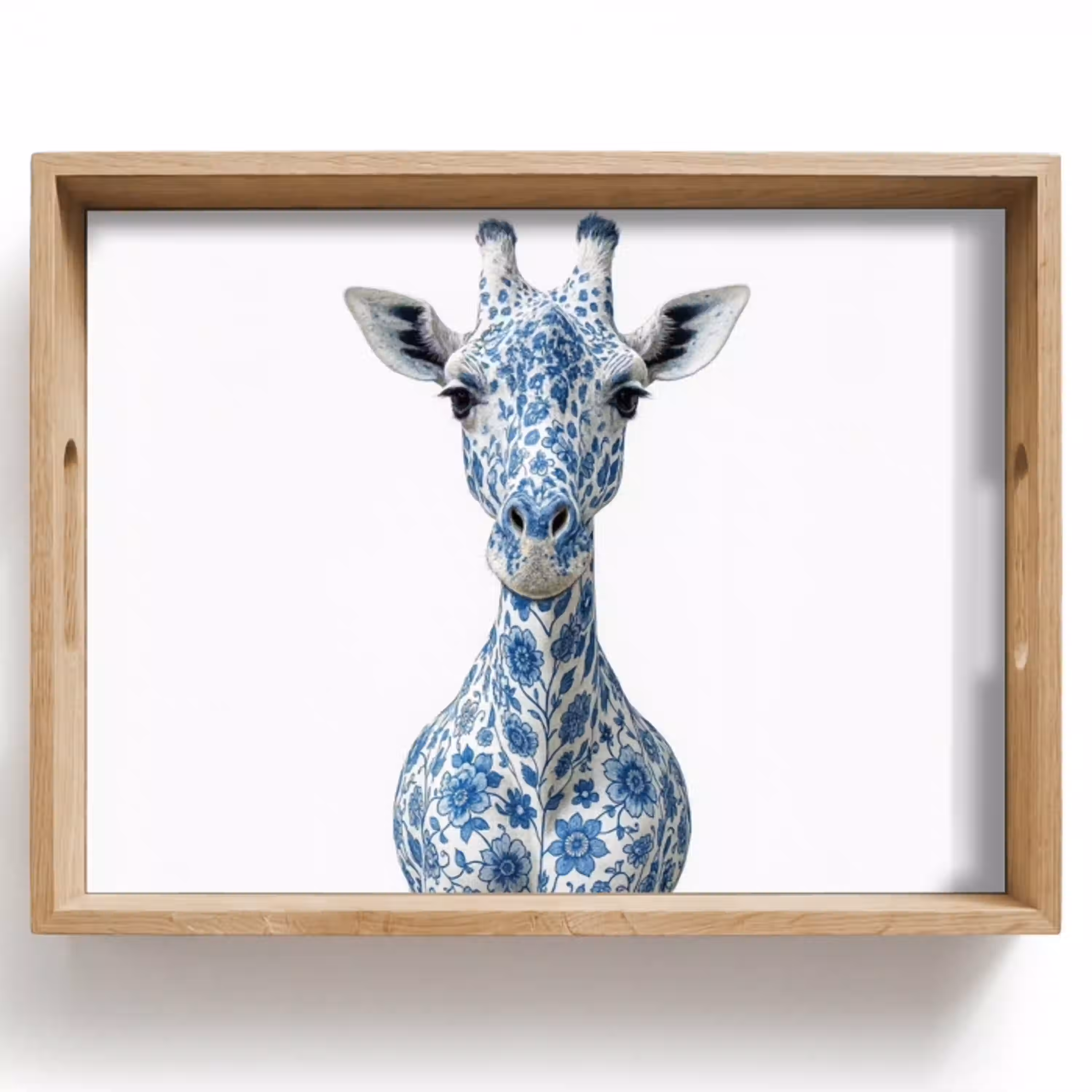 Giraffe - Delfts blauw - Dieren - Minimalistisch Dienblad Rechthoek middel -z3d_shopping