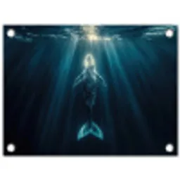 Walvis - Water - Zonnestralen - Blauw tuinposter los doek klein -3d