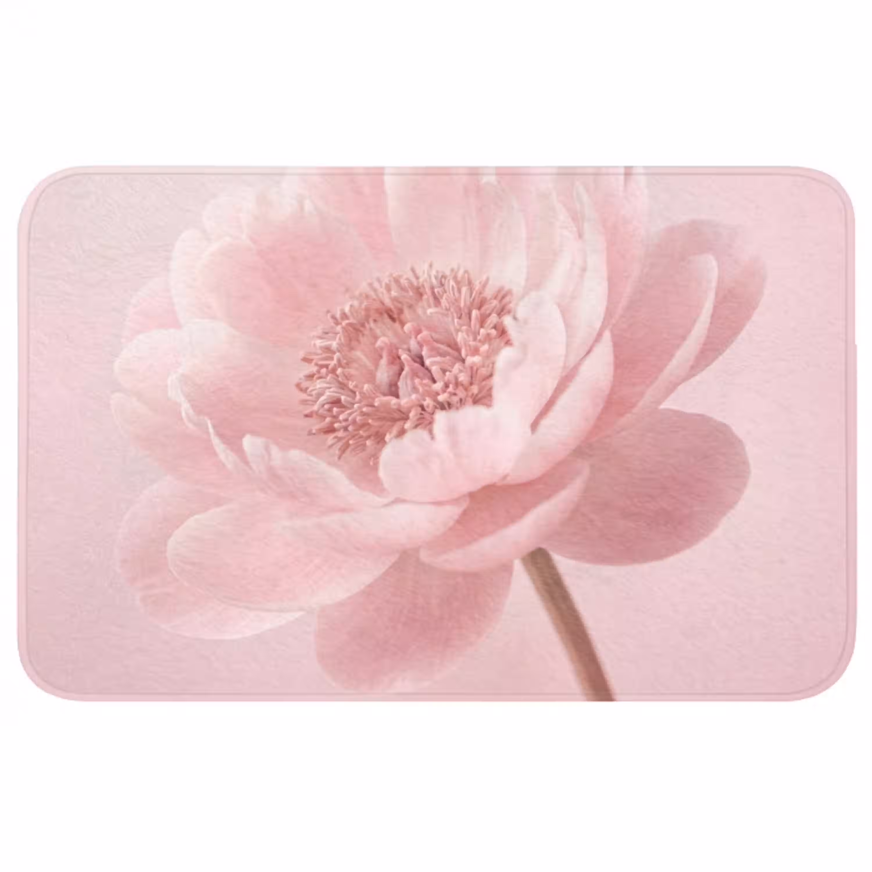 Bloem - Pioenroos - Roze Badmat middel -3d