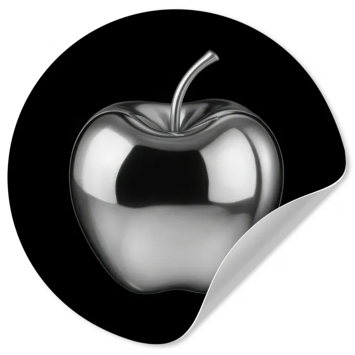 Appel - Metallic - Symmetrisch Wandcirkel behangsticker klein -3d