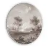 Klassiek - Landschap - Neutraal Akoestische PET Vilt - Rond klein -3d
