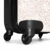 Bloemen en bladeren op beige achtergrond NBS - Handbagage koffer - Volwassenen Unisex middel -wiel