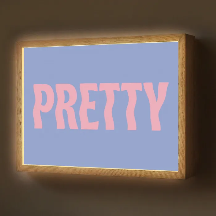 Pretty - Roze - Blauw - Golvend Light Box met batterij (Wandlamp) middel -z3d_website