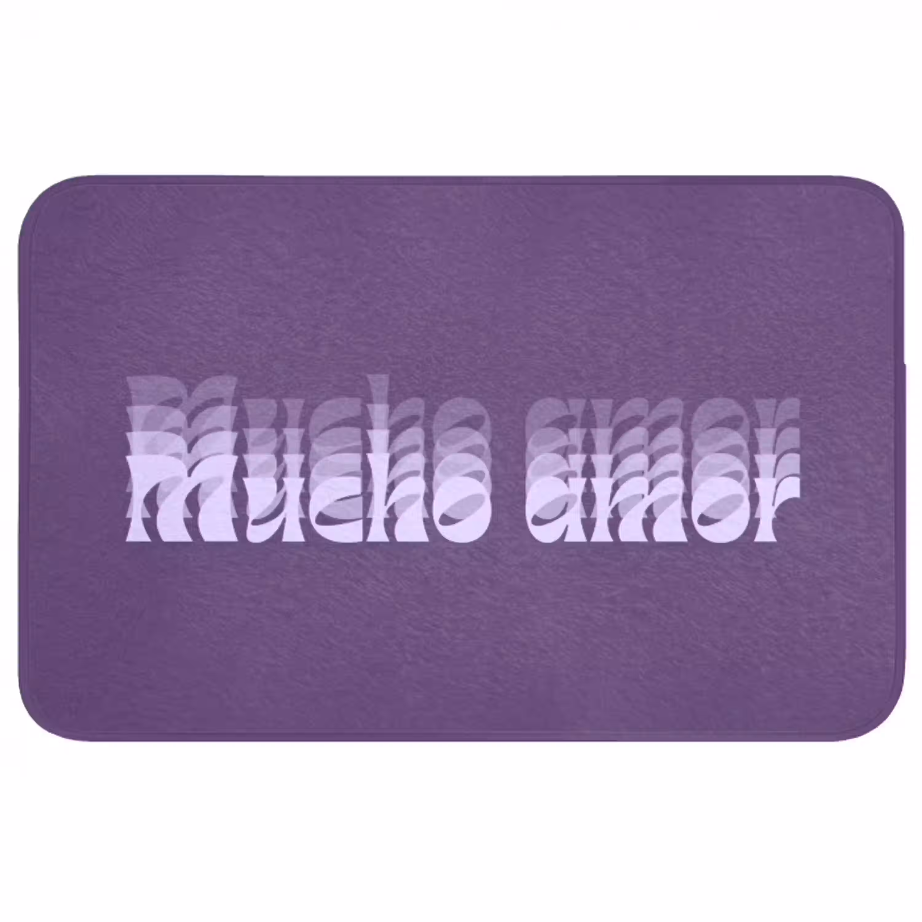 Mucho amor - Paars - Grafisch Badmat middel -3d