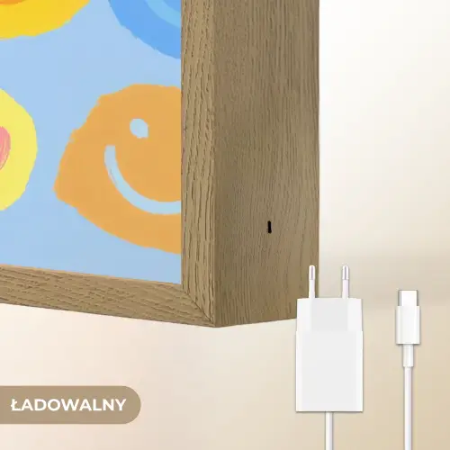 Smileys - Kleurrijk - Grappig Light Box met batterij (Wandlamp kind) middel -USP_websiteoplaadbaarNL