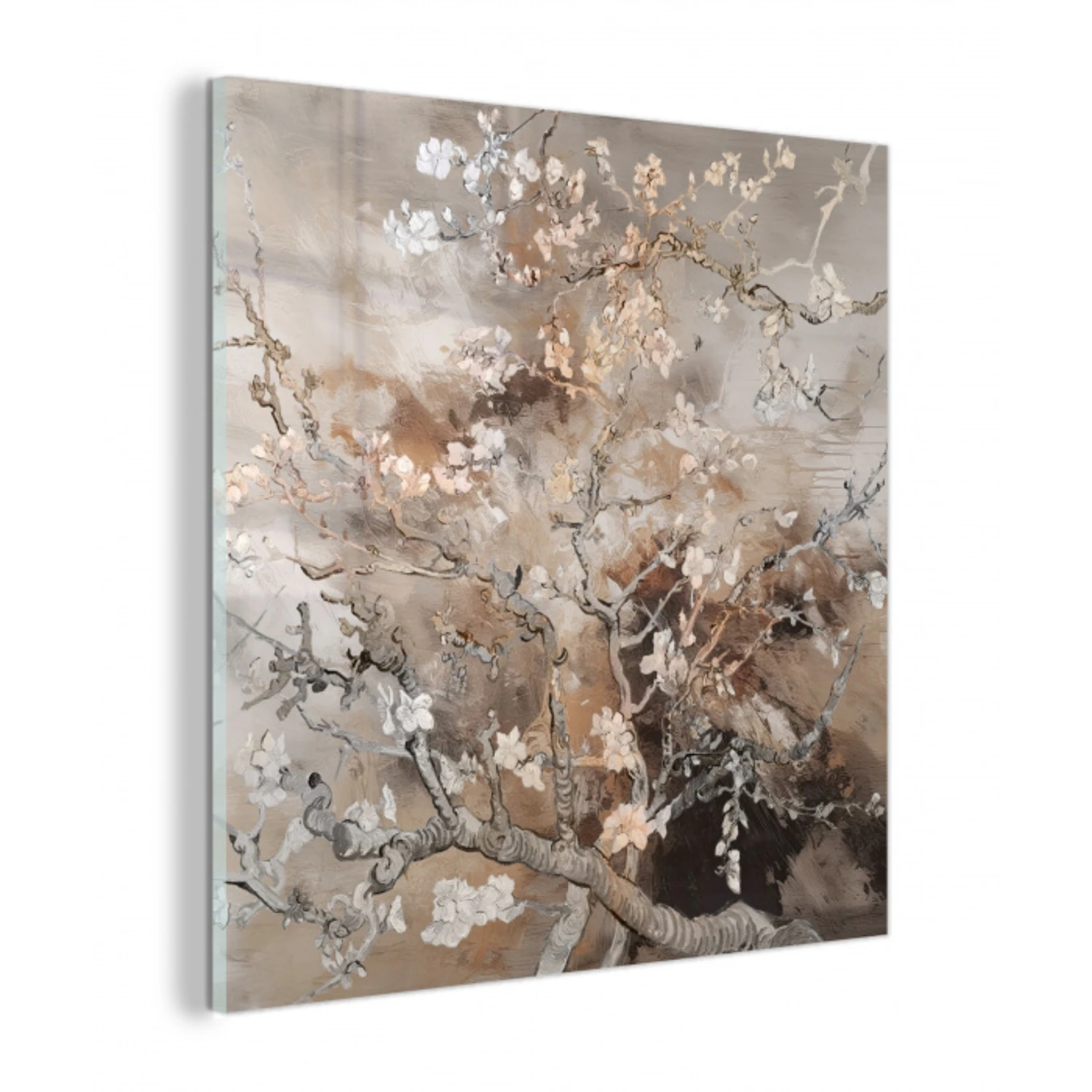 Amandelbloesem - Kunst - Van Gogh - Beige - Abstract plexiglas 5mm klein -z3d