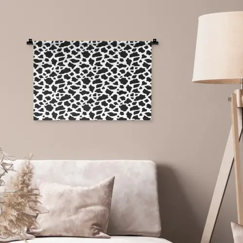 Koe - Vlekken - Patroon - Zwart Wandkleed katoen klein 269 -sfeer4
