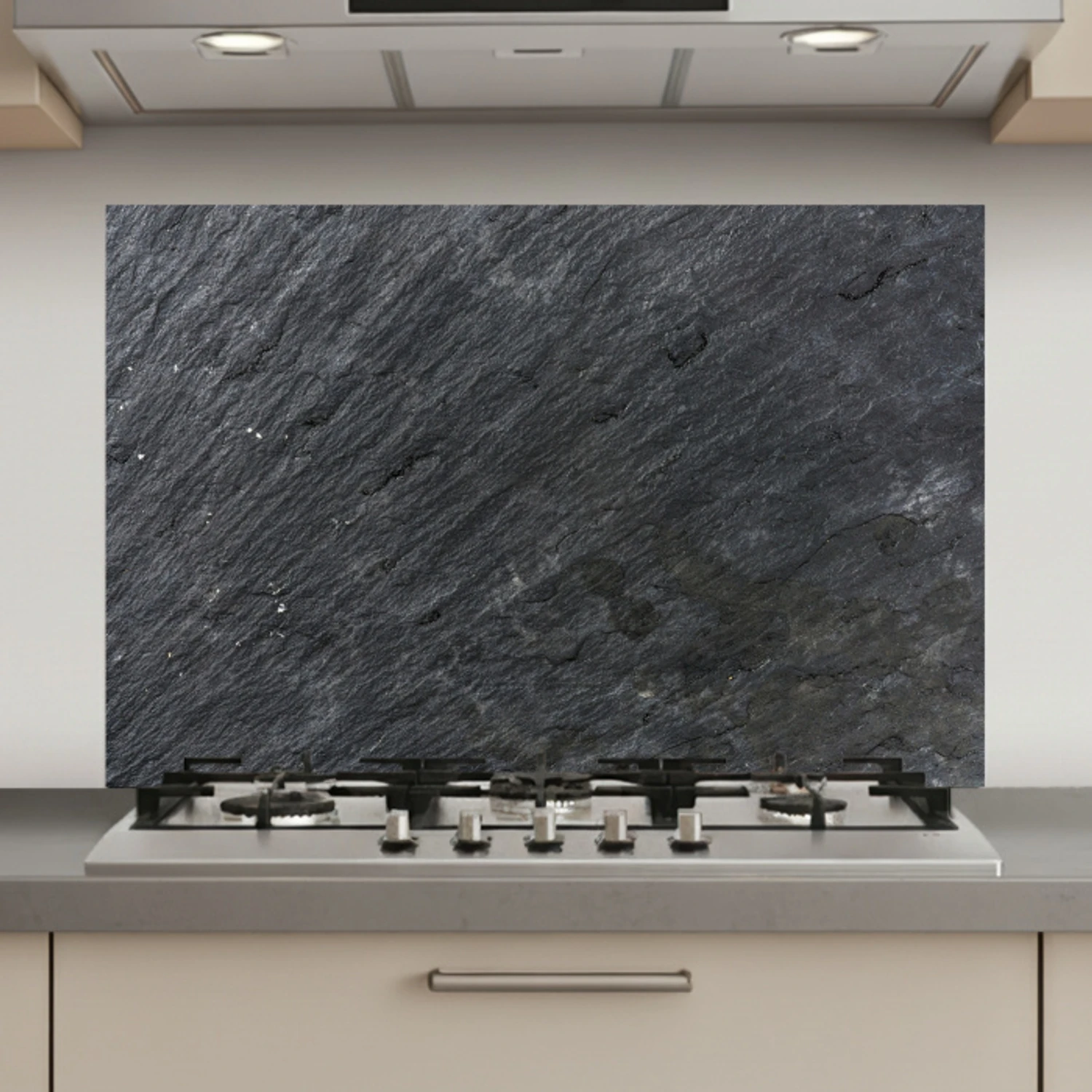 Natuursteen - Industrieel - Leisteen - Structuur - Grijs keuken achterwand spatscherm klein -3d_website