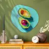 Avocado - Groen - Pit - Schaduw Wandcirkel Organisch Aluminium middel -sfeer2